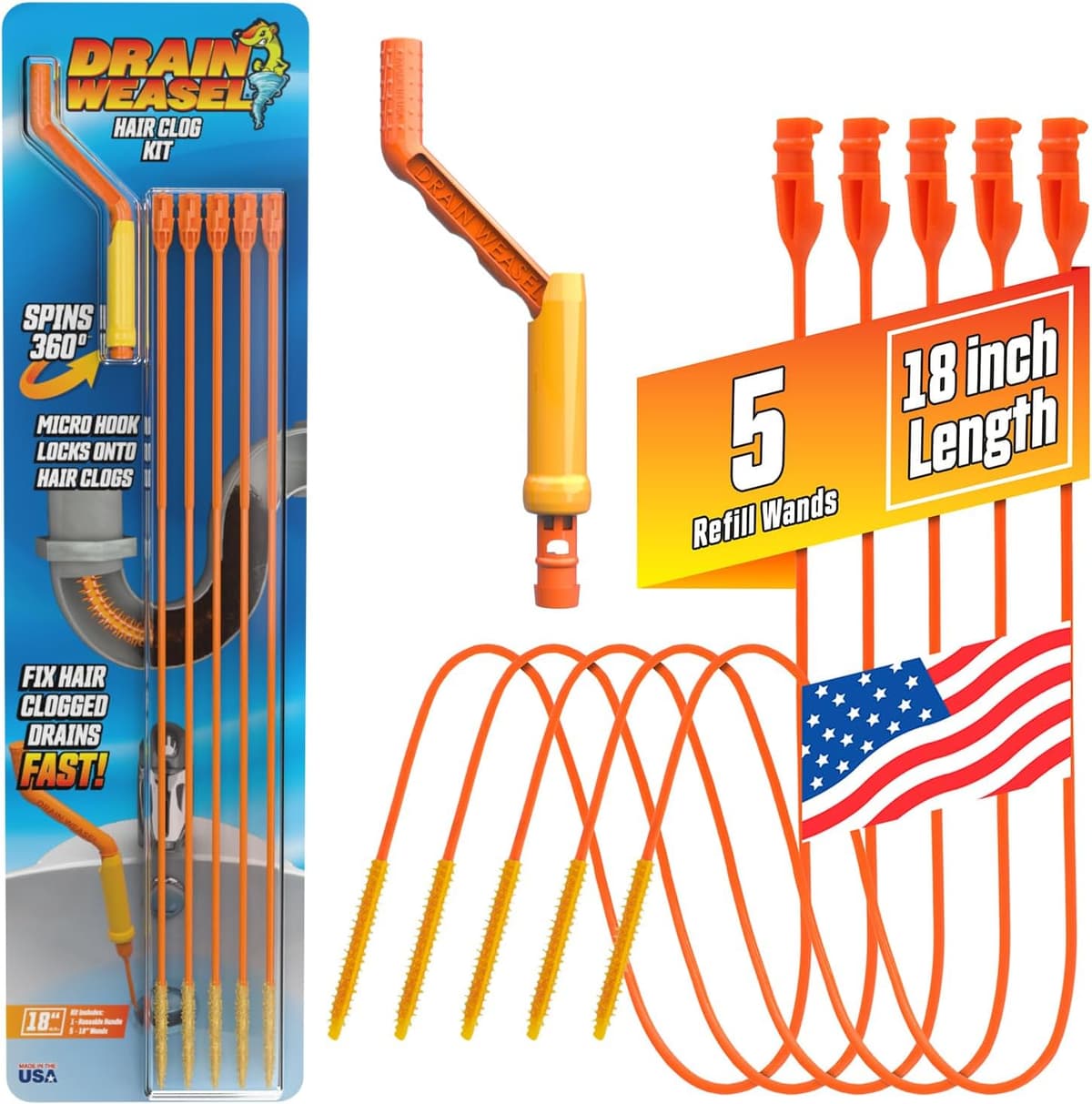 Drain Snake Hair Clog Remover