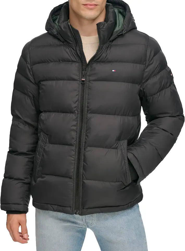 Men's Down Alternative Hooded Puffer Jacket