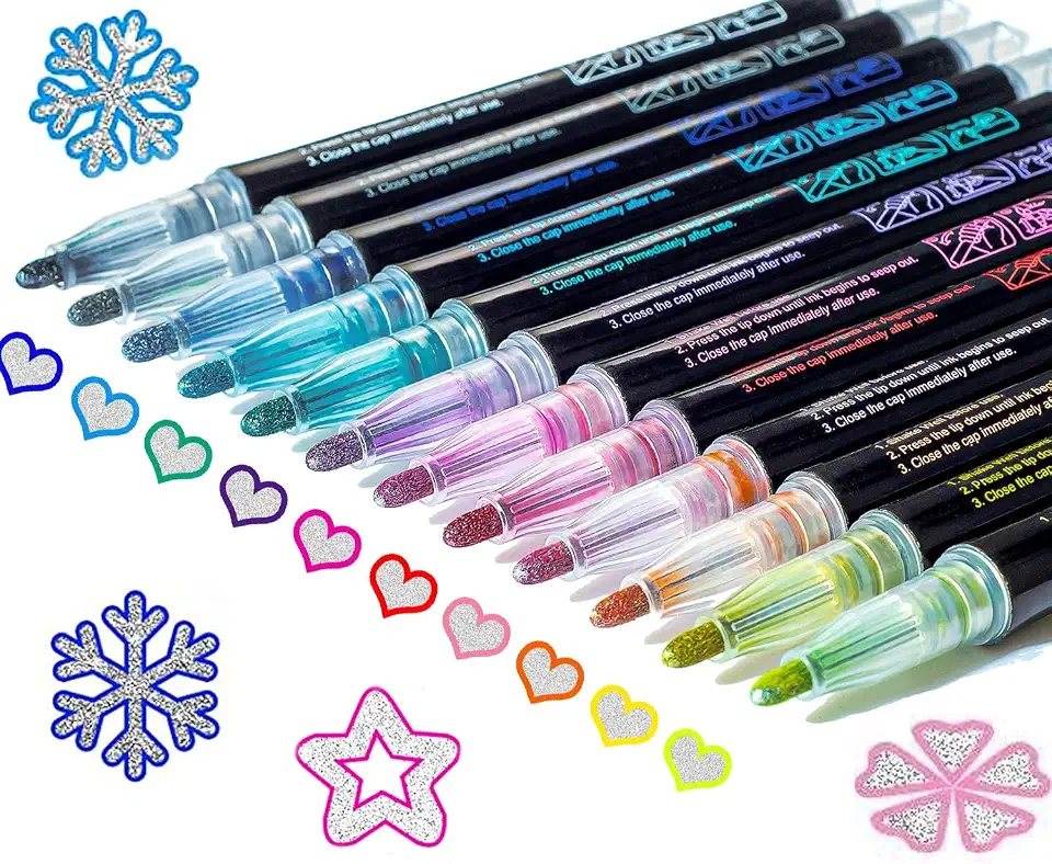 Shimmer Markers Outline Glitter Gel Pens