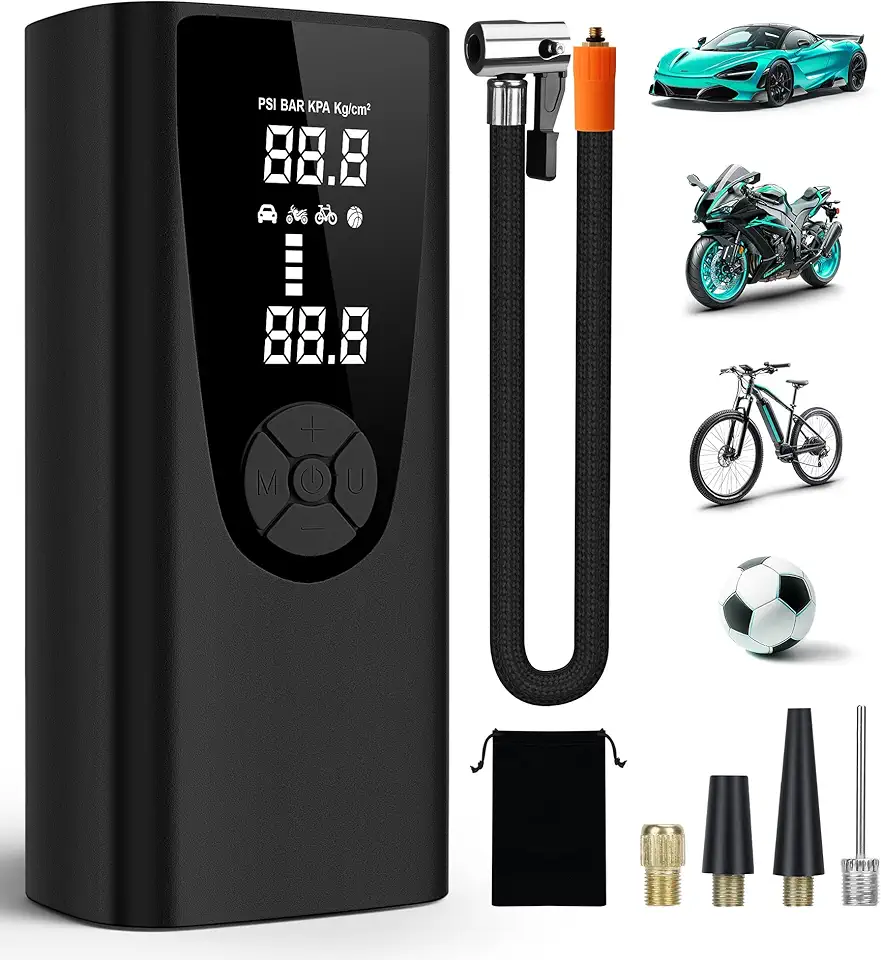 Portable Electric Tire Pump with Tire Pressure Gauge