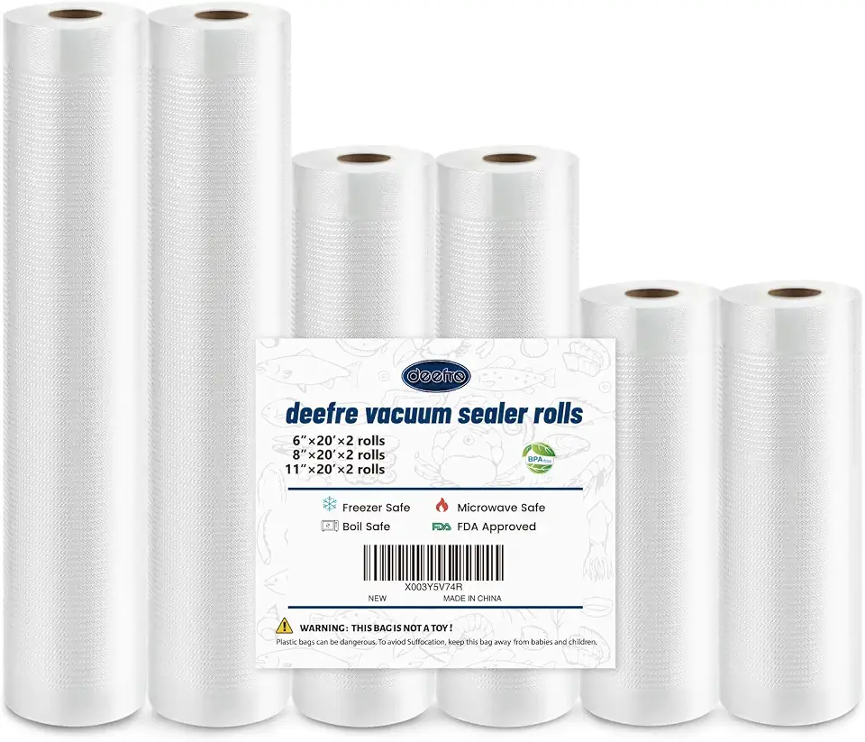 Commercial Grade Vacuum Sealer Bags, 6 Rolls