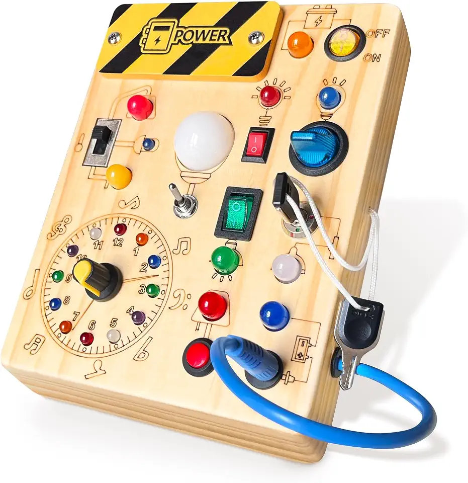 Wooden Toddler Busy Board