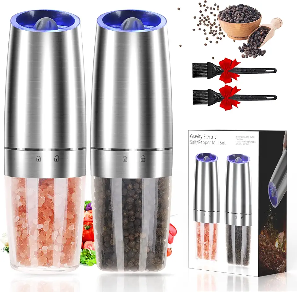 Electric Pepper and Salt Grinder Set