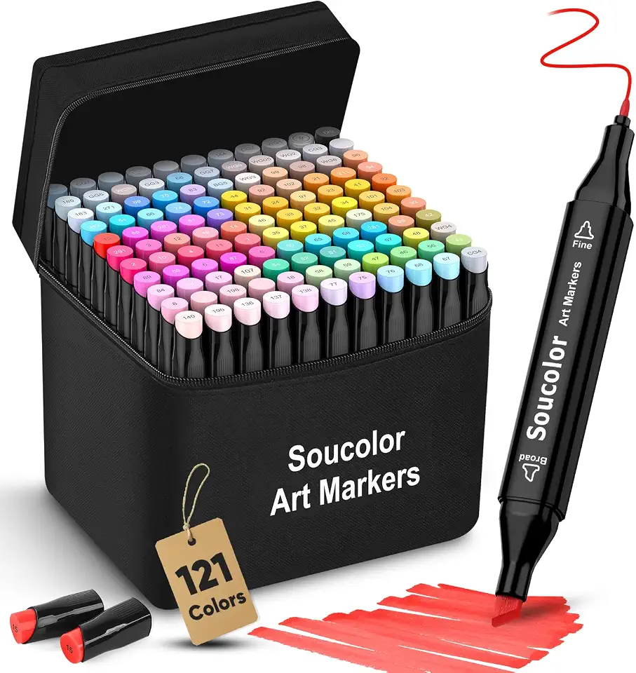 120-Color Dual Tip Alcohol Markers
