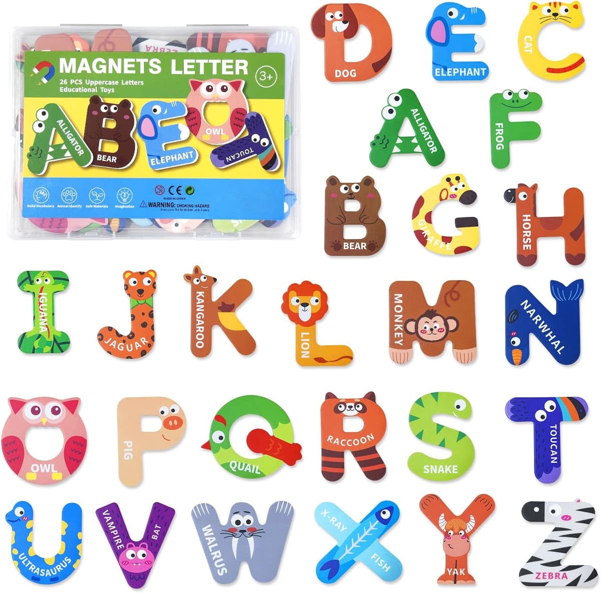 Animal-Themed Magnetic Alphabet Letters
