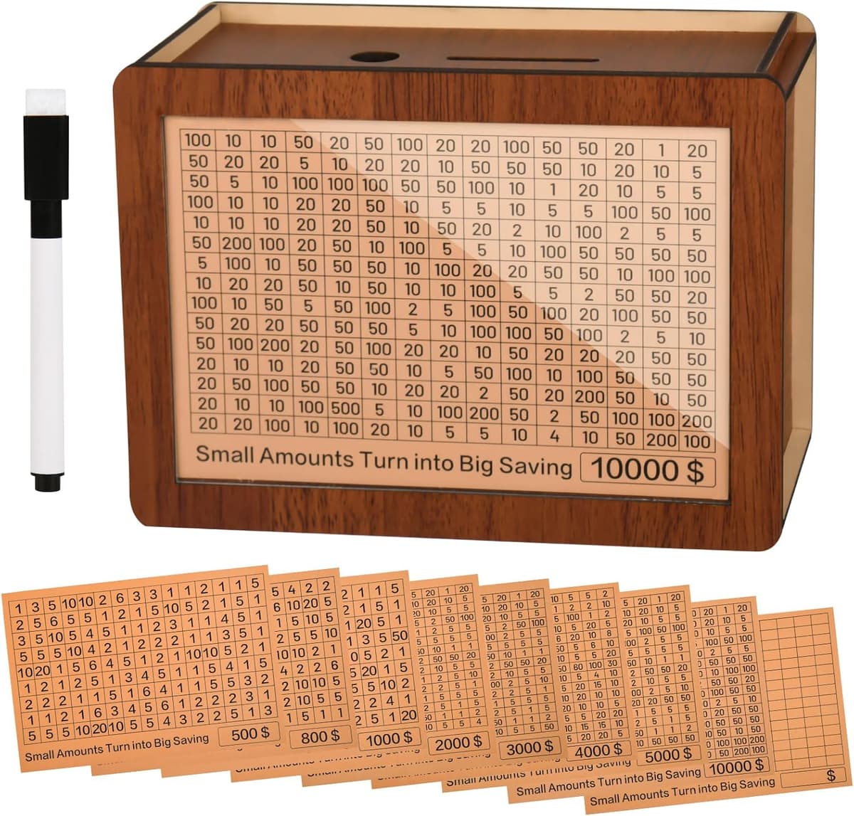 Wooden Money Saving Challenge Box