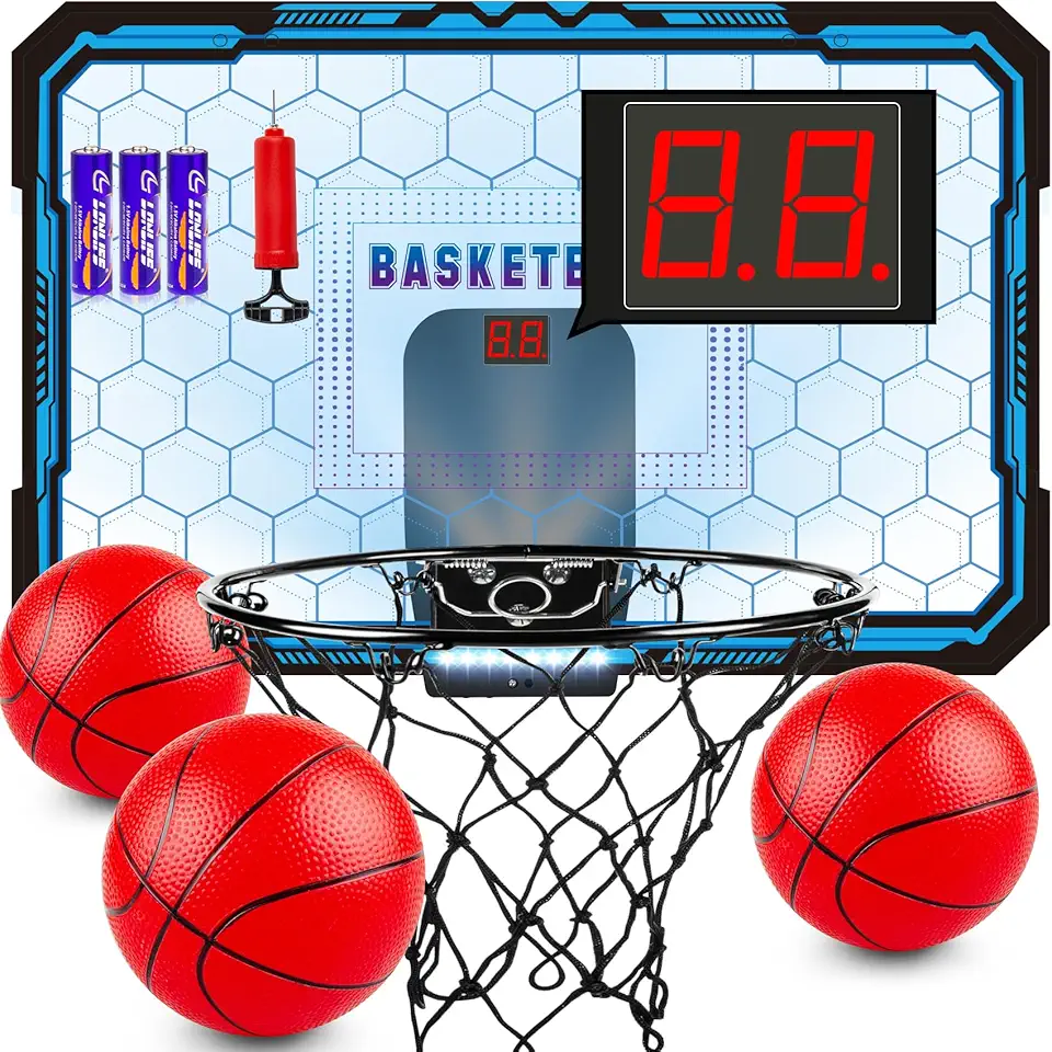 Over The Door Basketball Hoop with LED Lights