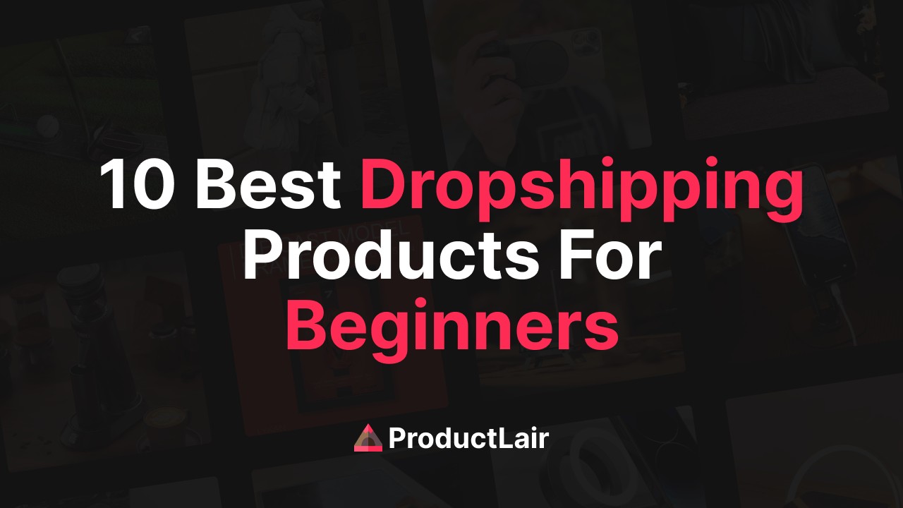 Blog post illustration showing faded dropshipping products and the title of the post