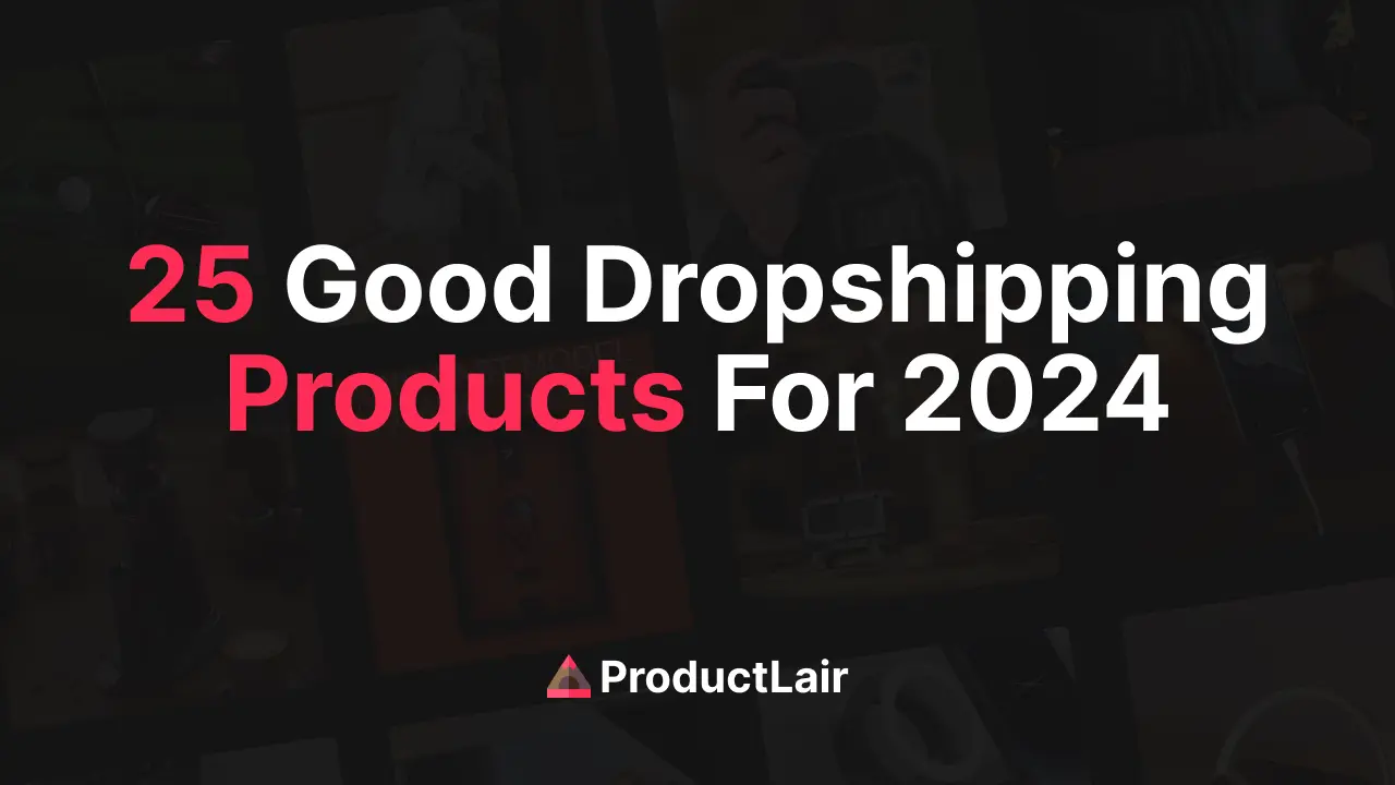 Blog post illustration showing faded dropshipping products and the title of the post