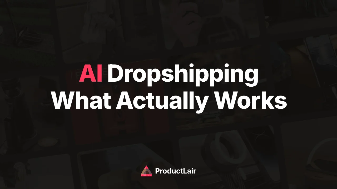 ProductLair AI dropshipping analysis showing product scoring results across 5,943 products