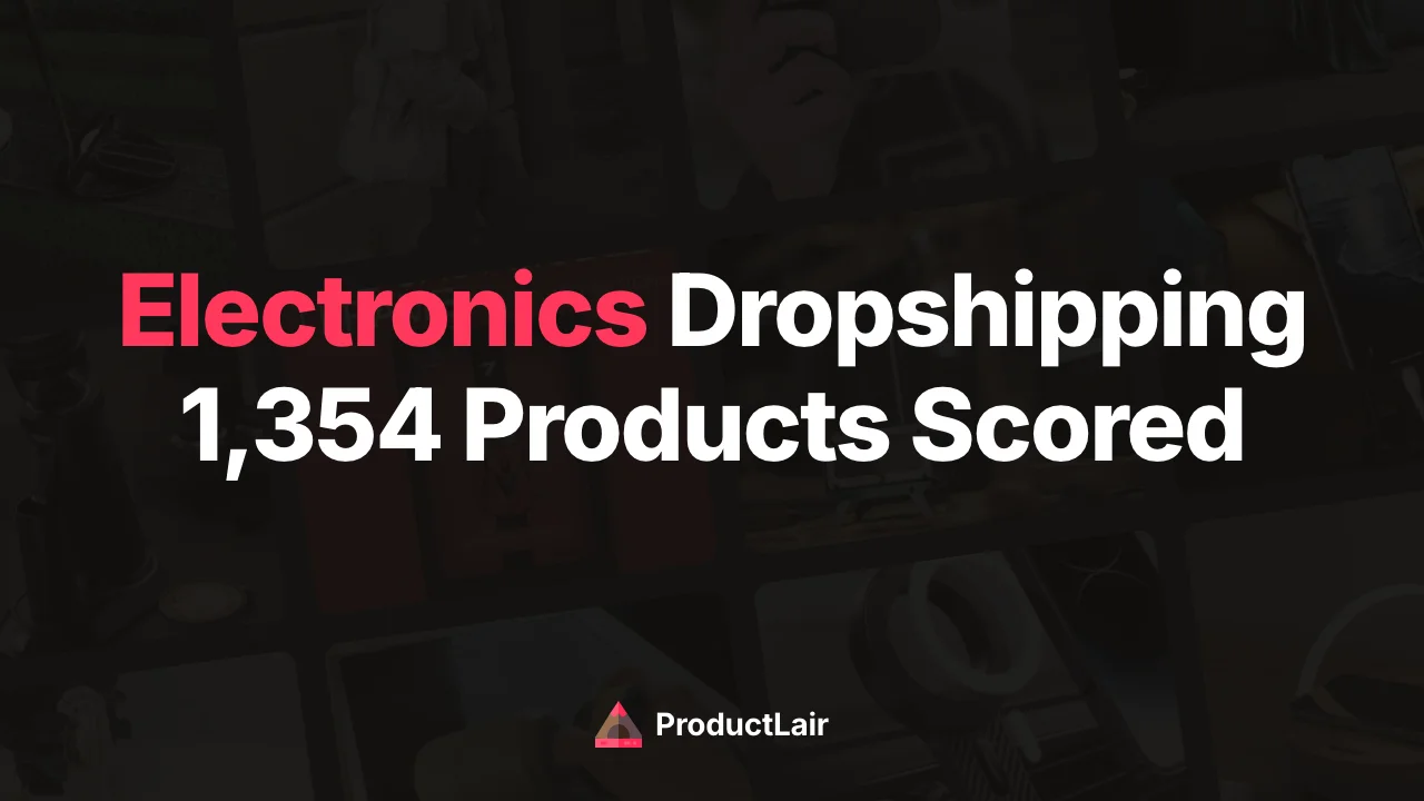 Best electronics dropshipping products scored on problem-solving and social media potential from 1,354 products
