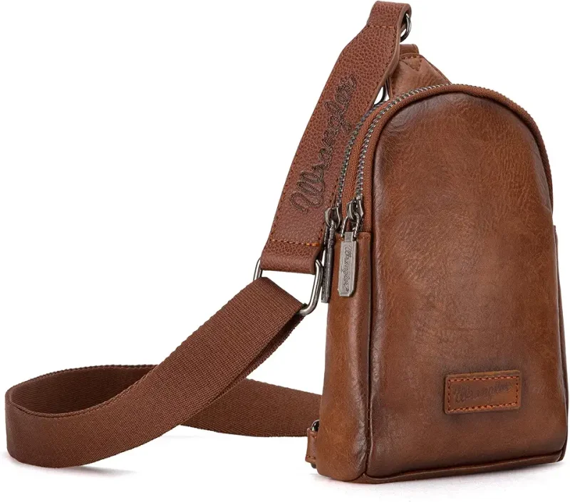 Anti-theft crossbody sling bag with hidden zippers and RFID pocket