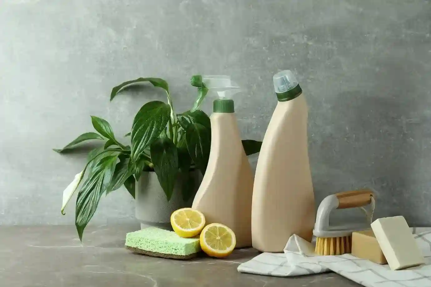 Collection of eco-friendly cleaning products