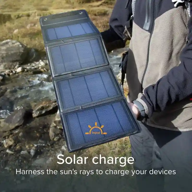 Portable solar power bank with high-efficiency panels