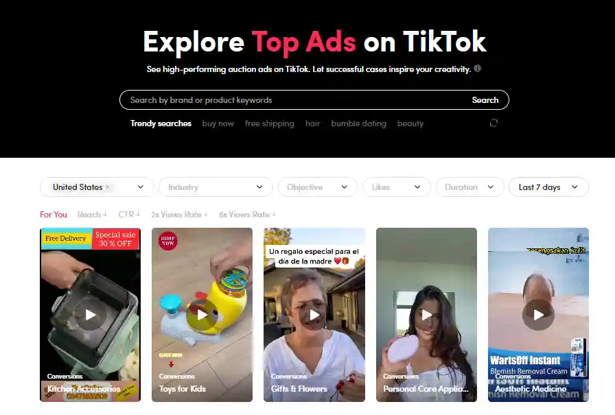 TikTok ad library illustration